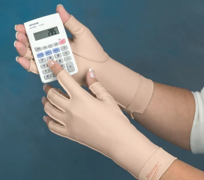 Compression Gloves - Tipless Finger, Over the Wrist (Single)